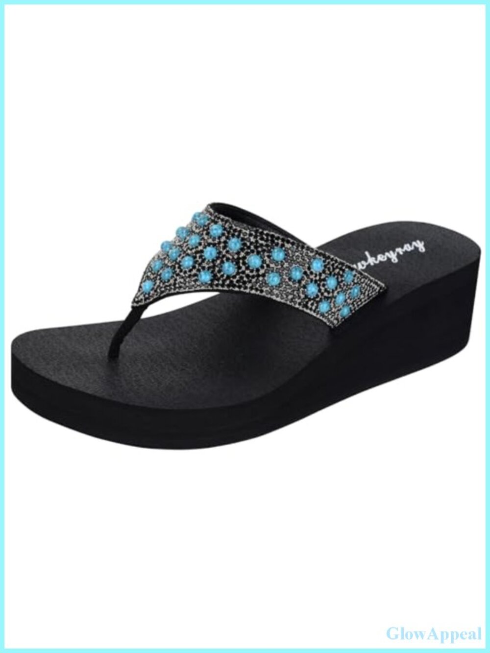 Rhinestone Flip-Flop Sandals EVA Yoga Foam Platform Comfort Beach Casual